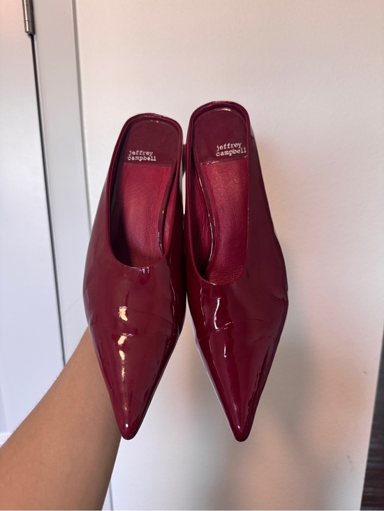 Jeffrey Campbell Shoes - Jeffrey Campbell Burgundy Patent Pointed Mules